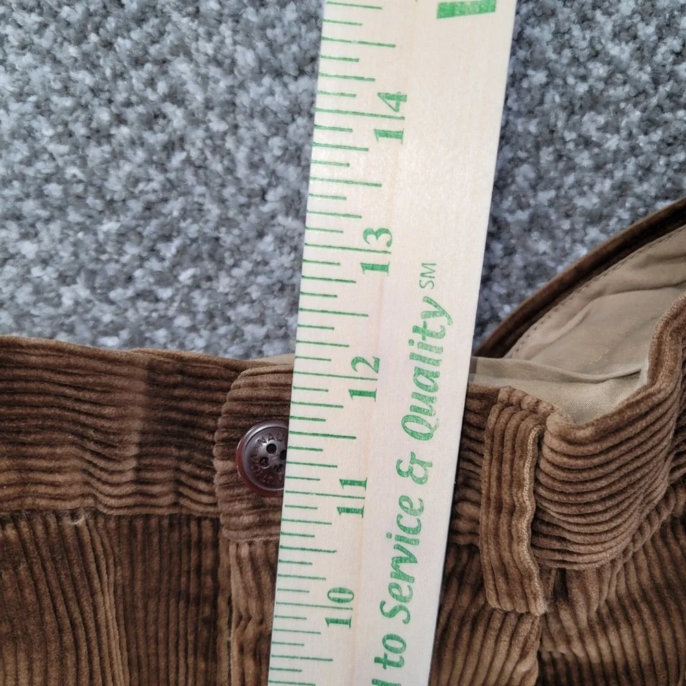 Vintage Nautica Mens Brown Corduroy Pleated Pants 34x34 (31.5)Tobacco Wide Wale